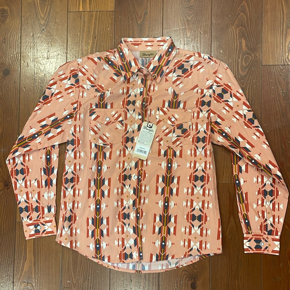 Wrangler retro vibe XL kids pearl snap